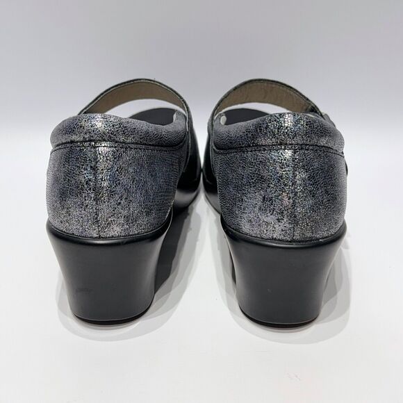 Alegria Women's Jan Mary Jane Wedge Silver Sparkle Leather ~ Size 10.5 (41EU) - Picture 5 of 14